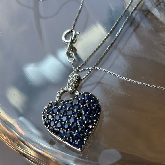 Sapphire and Diamonds Necklace - Picture 1 of 12